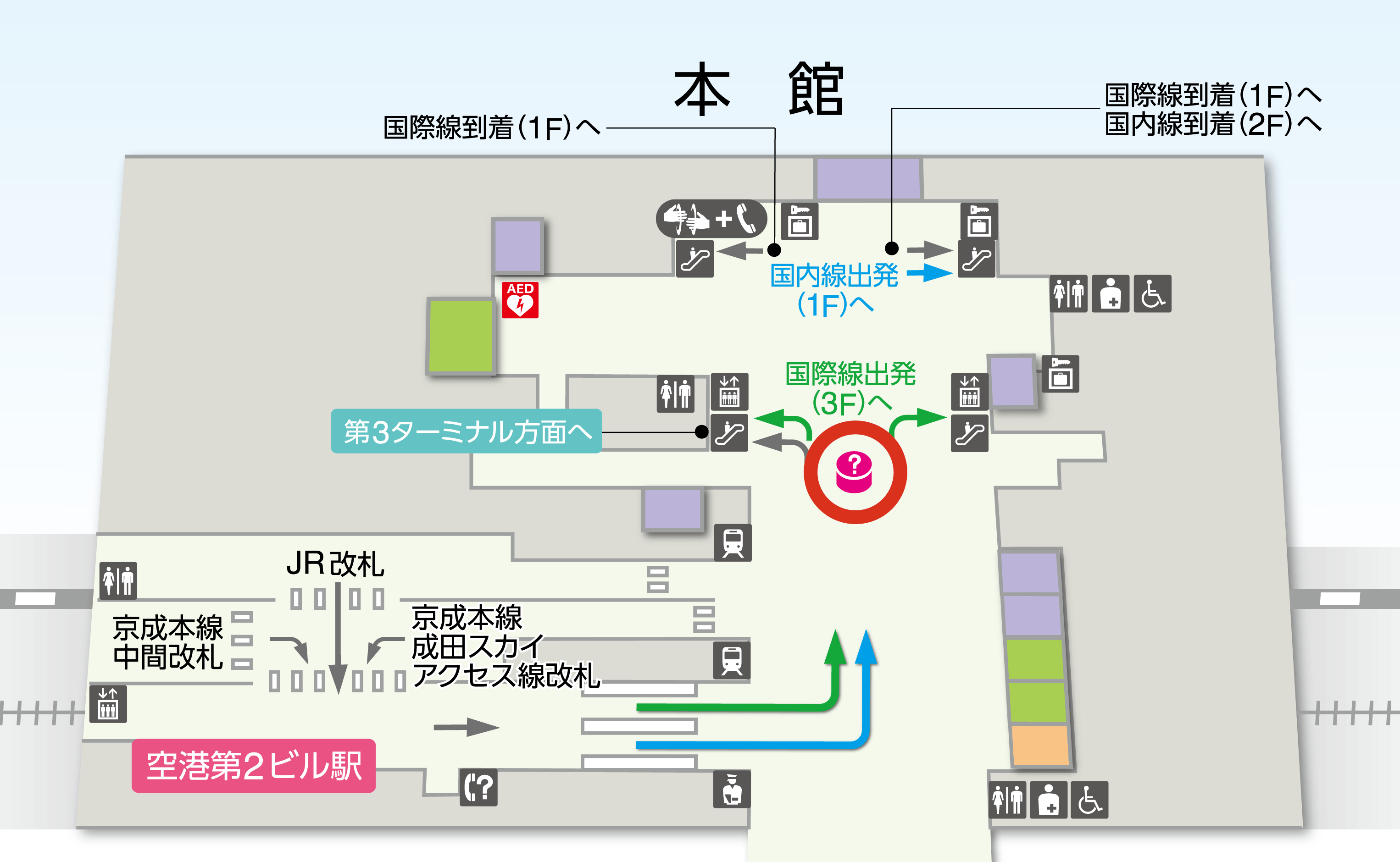 第2ターミナル本館B1Fフロアマップの図
