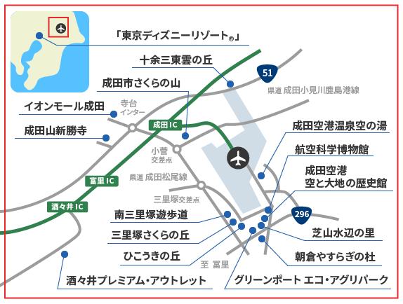 周辺おすすめスポットの周辺マップの図