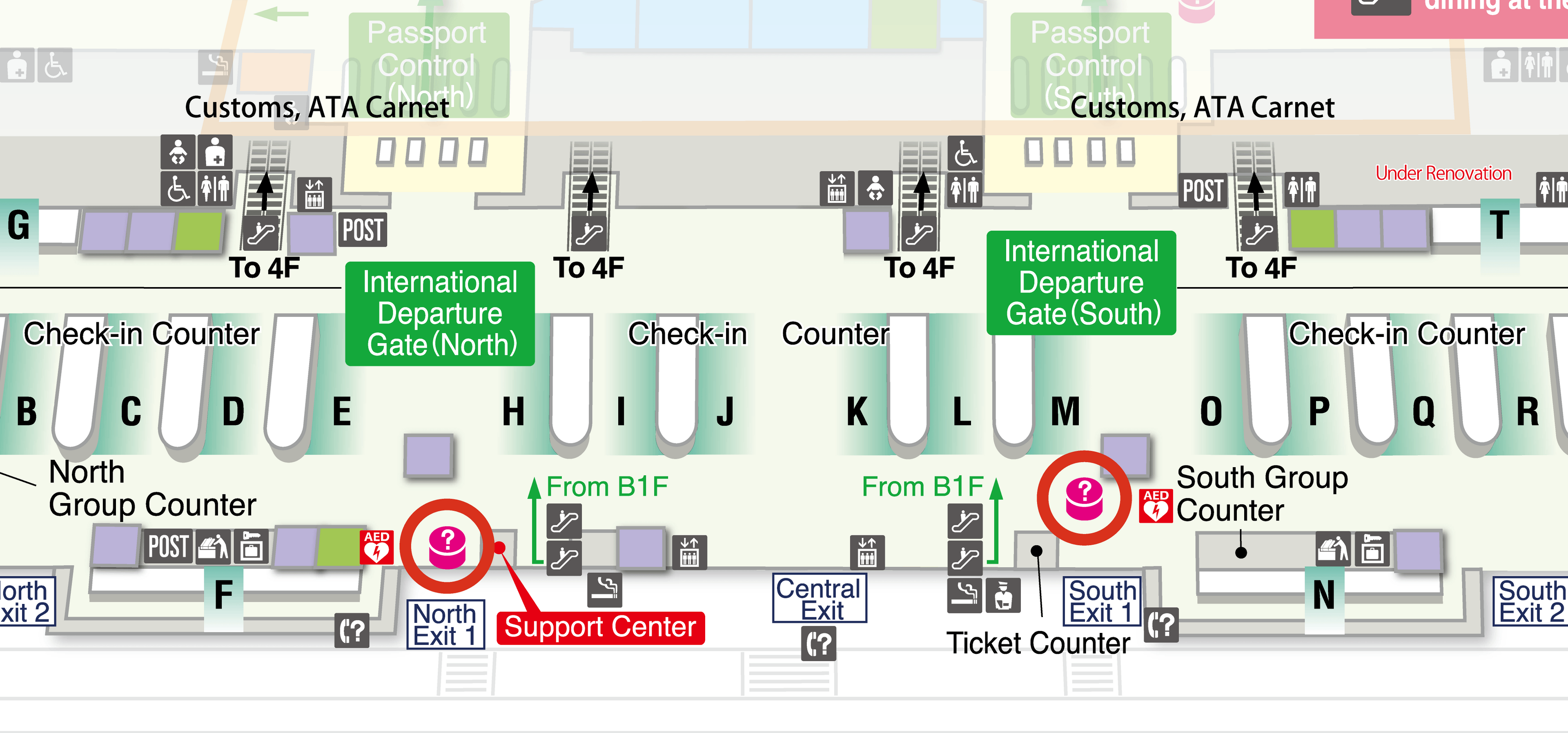 Terminal 2 3F International Departure Lobby Floor Map diagram