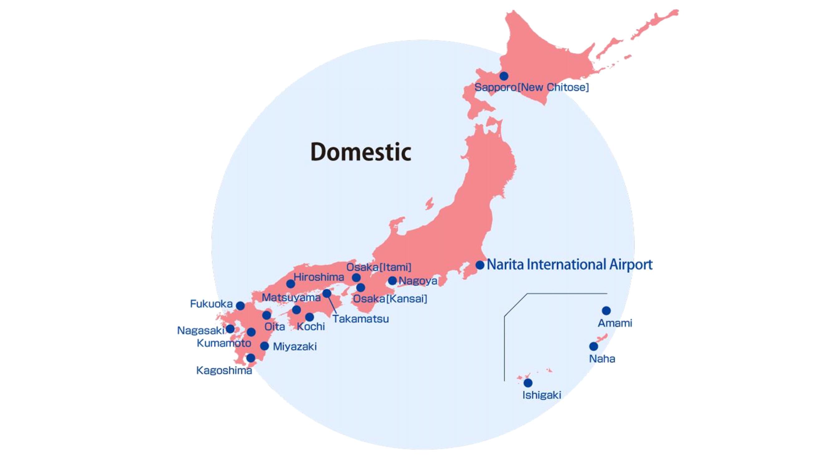 Domestic flight destination city image map