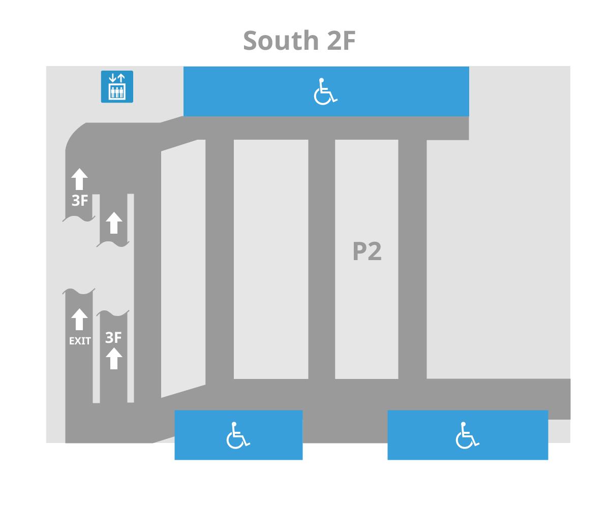 P-2專屬車位引導圖（南二樓）