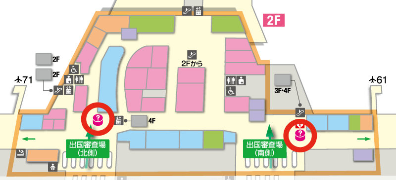 第二航站樓3樓（出境手續後區域）樓層地圖圖示