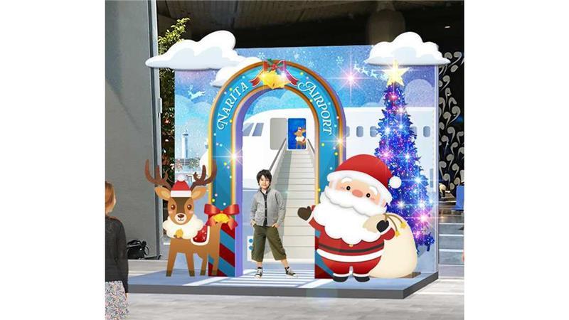 第1ターミナル南ウイング4階（Jカウンター付近）でのクリスマス装飾