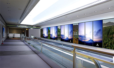 Photo of digital signage in the first satellite of the first terminal