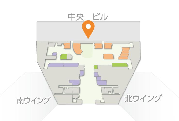 第1ターミナル展望デッキ場所の案内の図