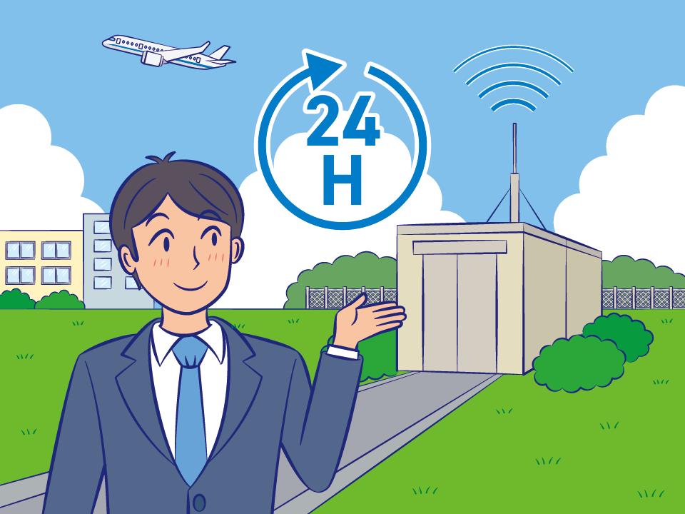 24時間測定しているイラスト