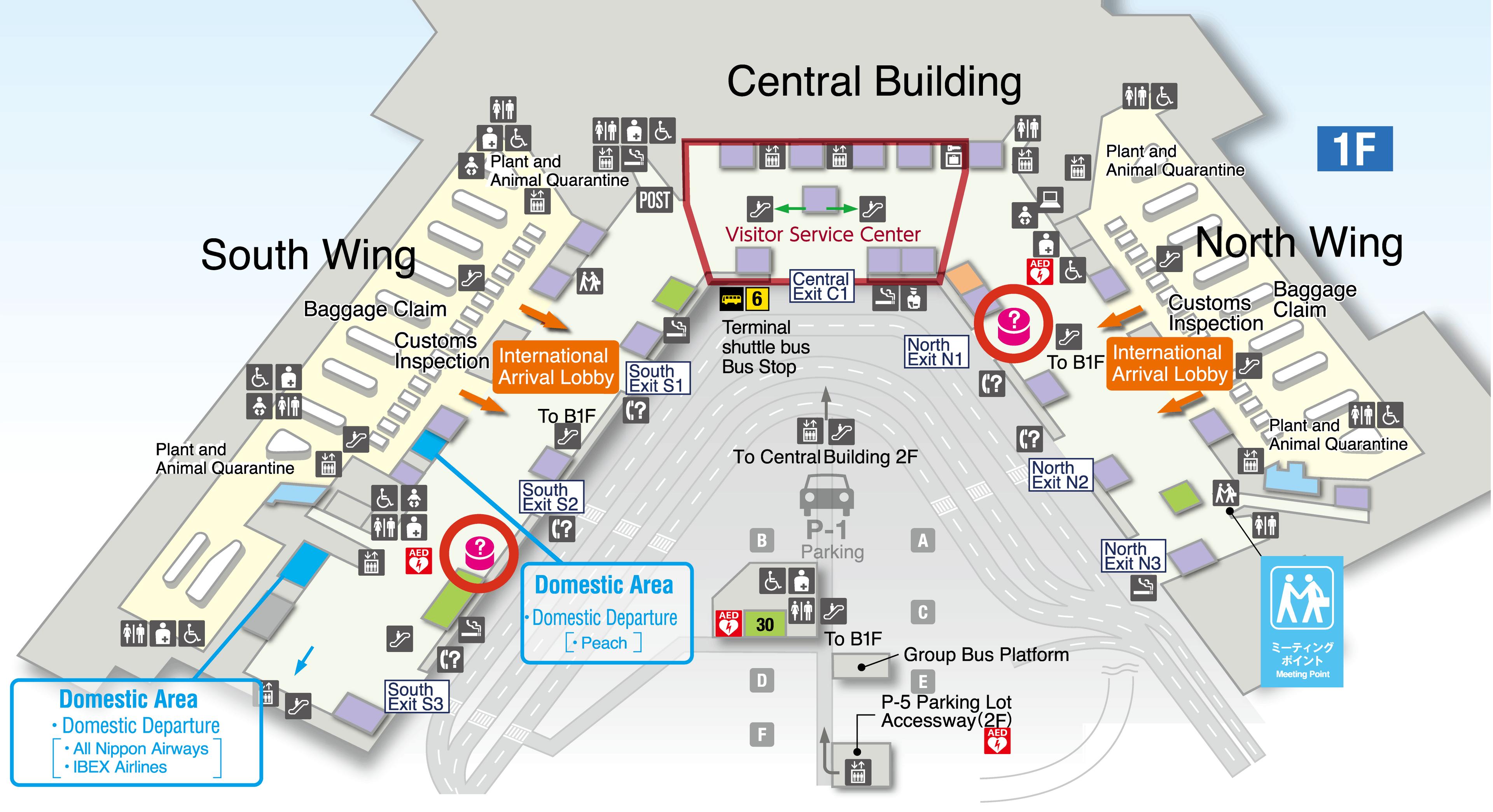 Terminal 1F International Arrival Lobby Floor Map diagram