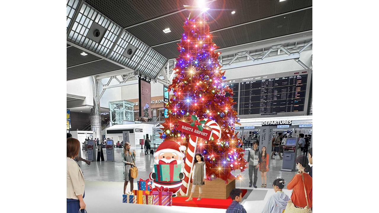 第2ターミナル南側3階（M・Oカウンター間）付近でのクリスマス装飾の画像